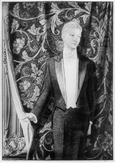 Frontispice van Het portret van Dorian Gray door Oscar Wilde, gepubliceerd in 1925 door Henry Keen